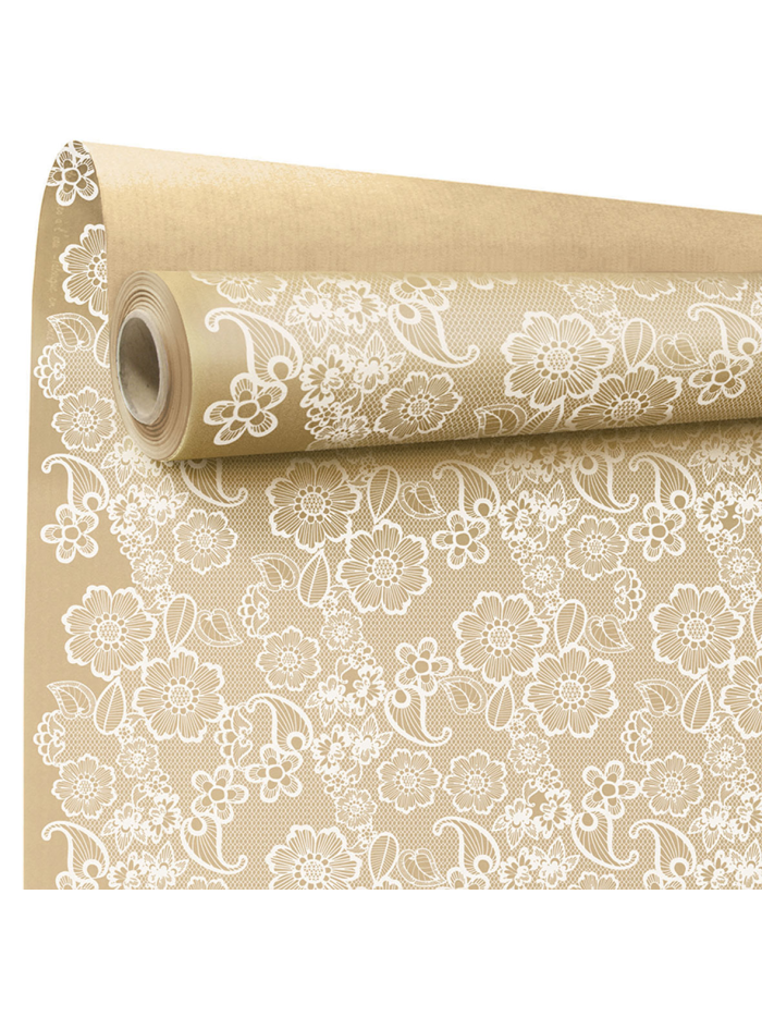 Kraft naturel broderie 0,80 x 40m